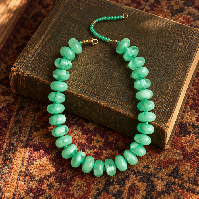 Mint Green Chunky Bead Necklace