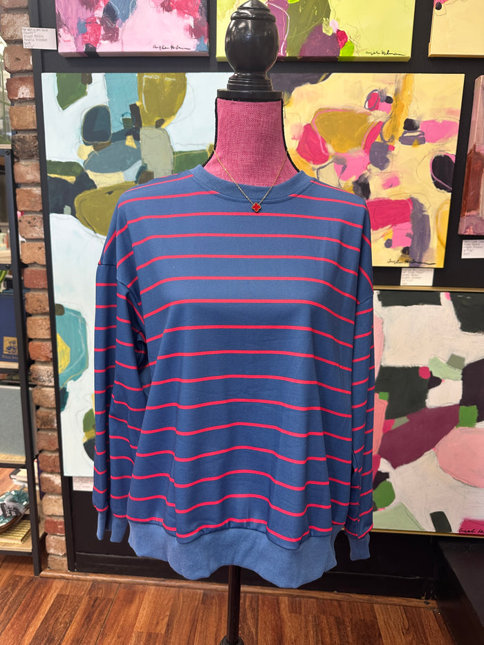 Blue Striped Sweatshirt
