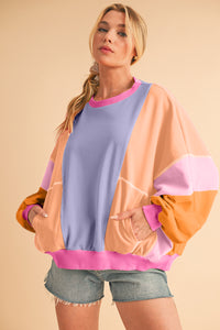 *Website Exclusive * Colorblock Patchwork Drop Shoulder Top