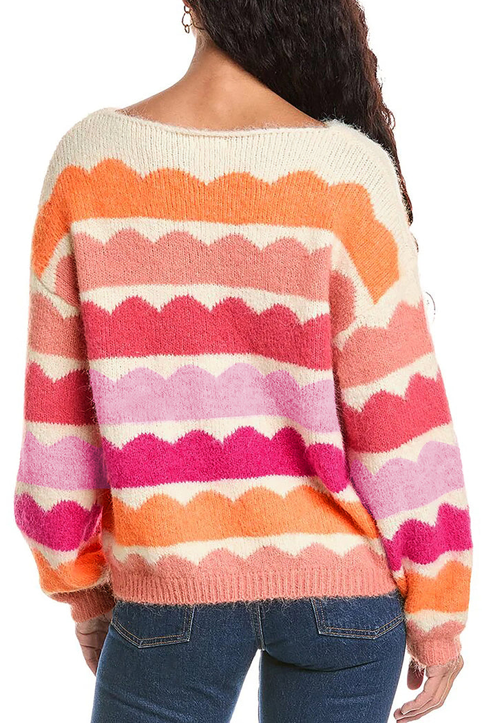 *WEBSITE EXCLUSIVE* Tabbie Scalloped Stripe Sweater