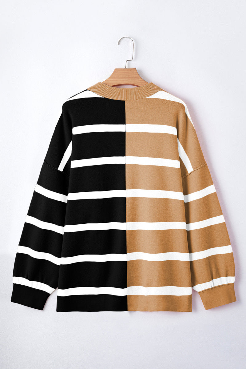 *WEBSITE EXCLUSIVE* Hannah Stripe Exposed Seam Loose Sweatshirts