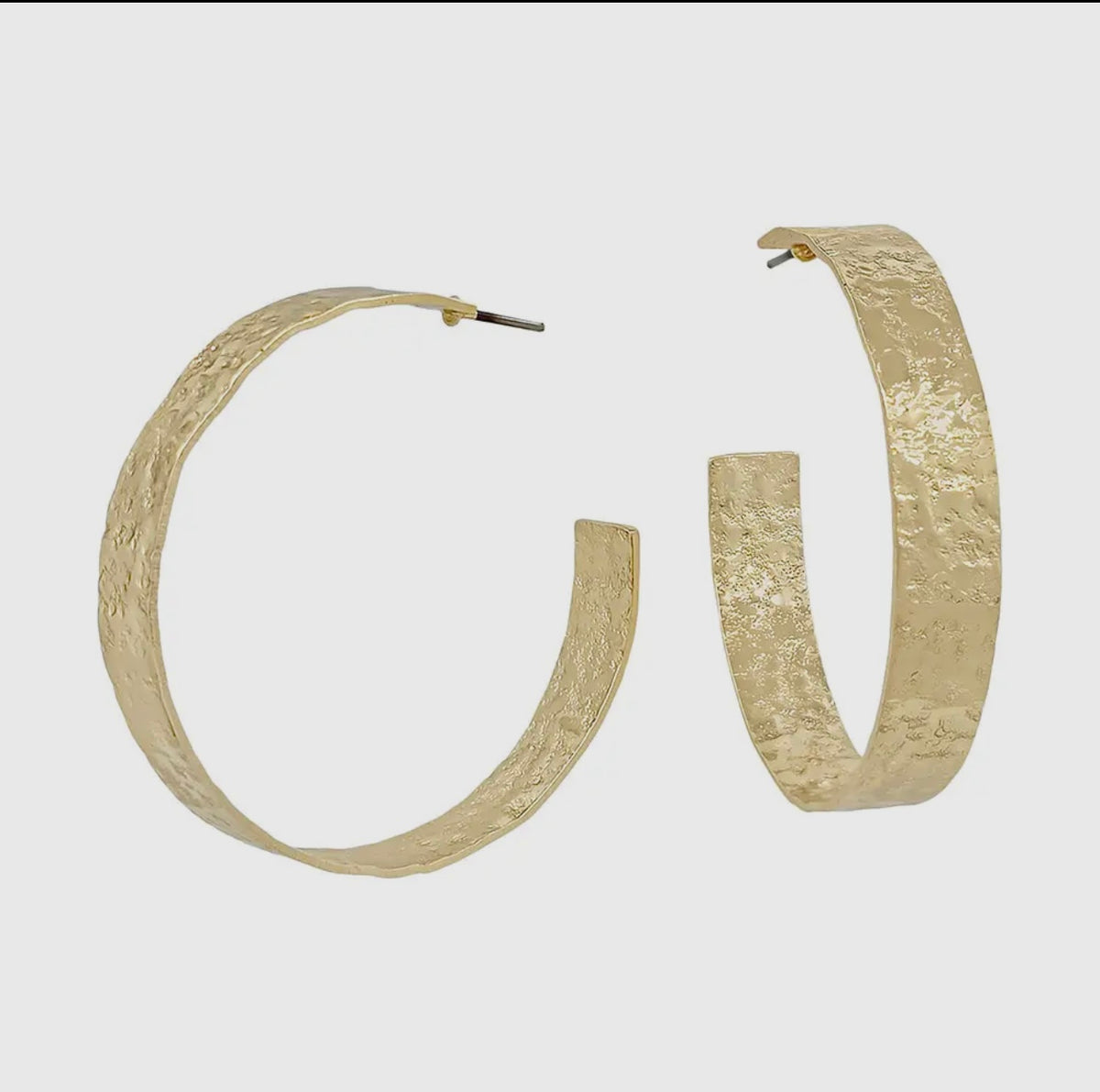 Gold Textured Hoop Earrings