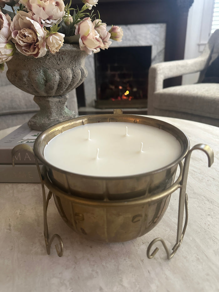 Old Soul Candle Co. Large Brass Planter Candle: Five Star Hotel