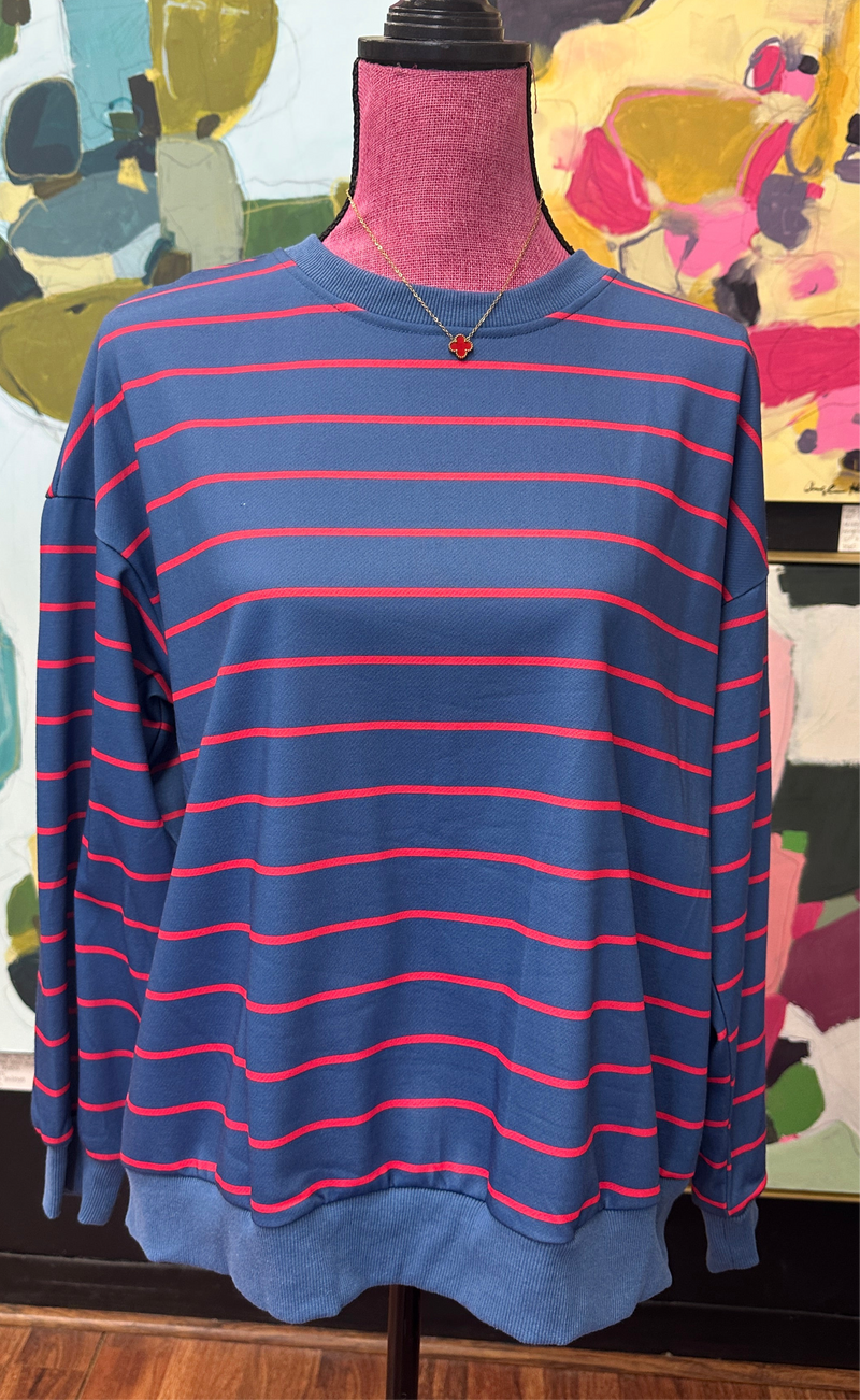 Blue Striped Sweatshirt