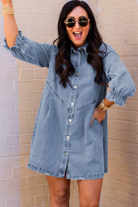 *WEBSITE EXCLUSIVE* Daria Ruffle Denim Short Dress