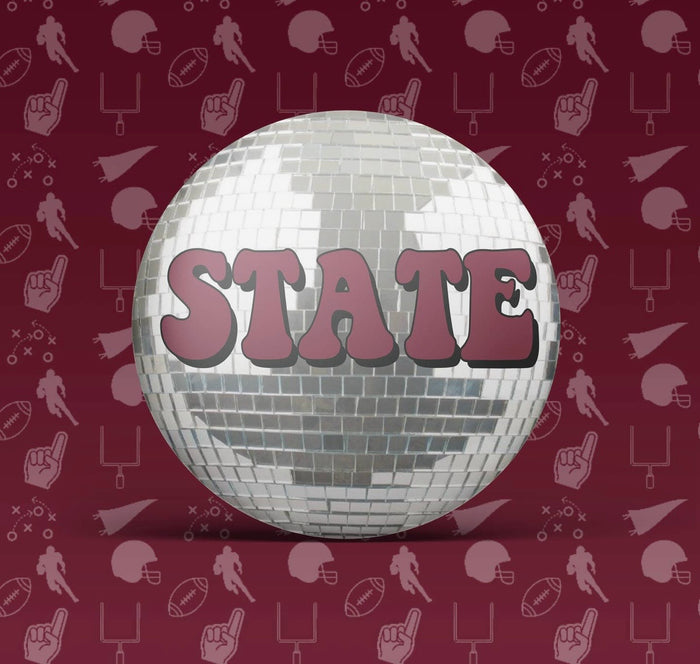 State Disco Ball Game Day Button