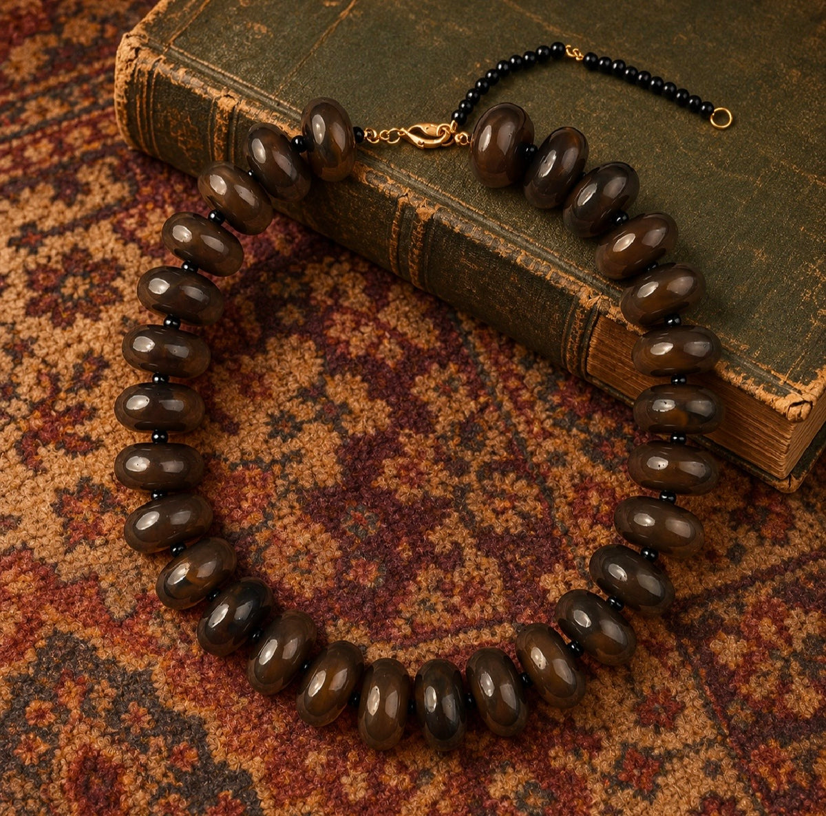 Dark Brown Chunky Bead Necklace