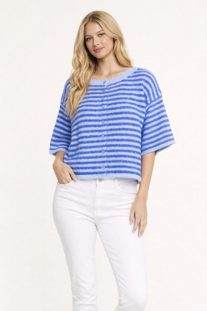 Blue Striped Spring Sweater