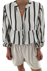 *WEBSITE EXCLUSIVE* Black Stripe Loose Top