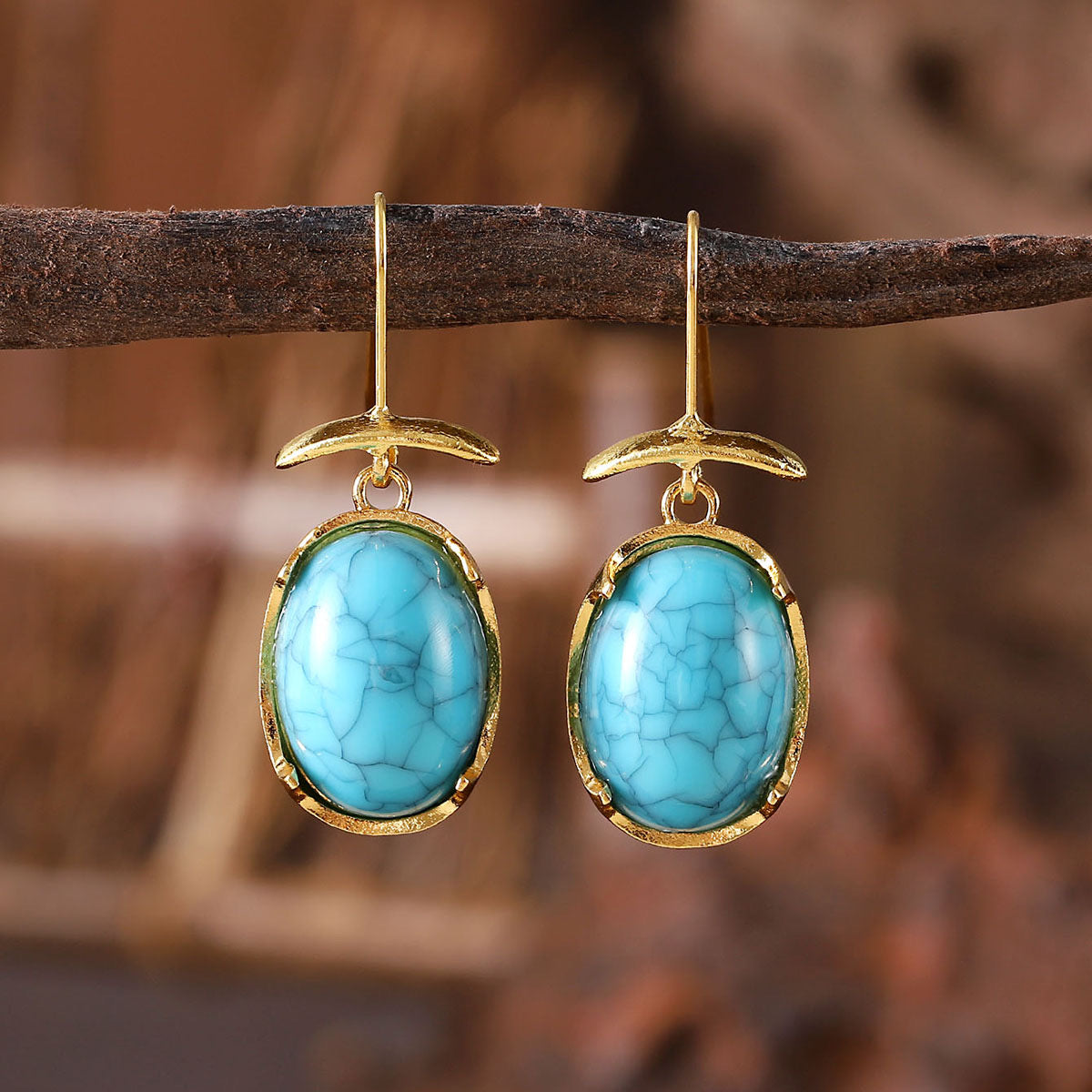 Turquoise Oval Earrings