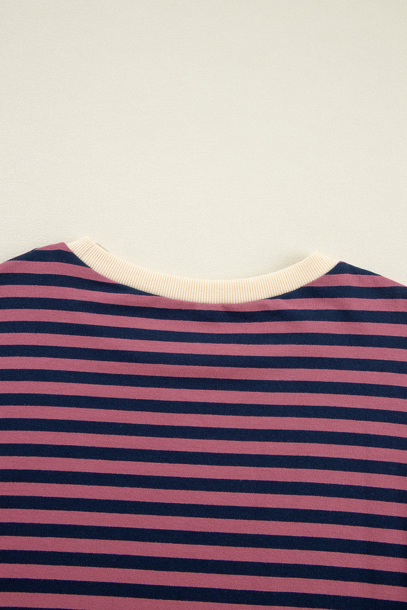 *WEBSITE EXCLUSIVE* Stripe Contrast Edge Oversized Pullover