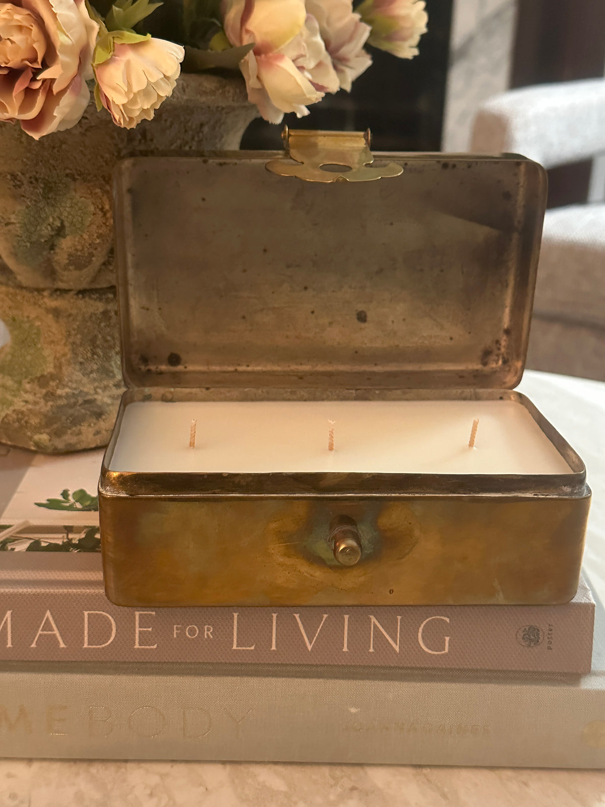 Brass Box Candle: Sweet Grace