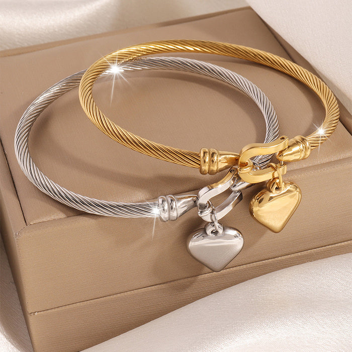 ❤️ Silver OR Gold Heart Charm Bracelet
