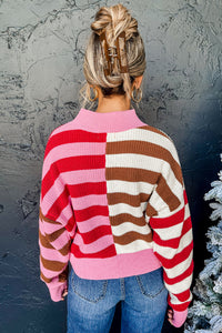 *WEBSITE EXCLUSIVE* Carrie Pink Stripe Sweater