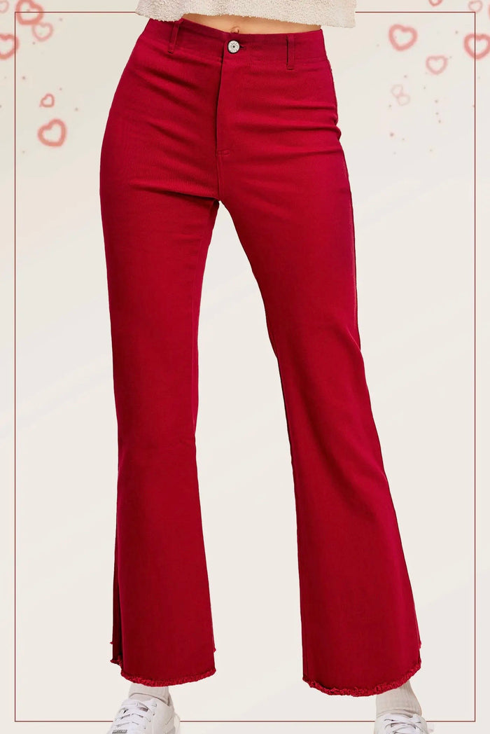 Red Cropped Jeans