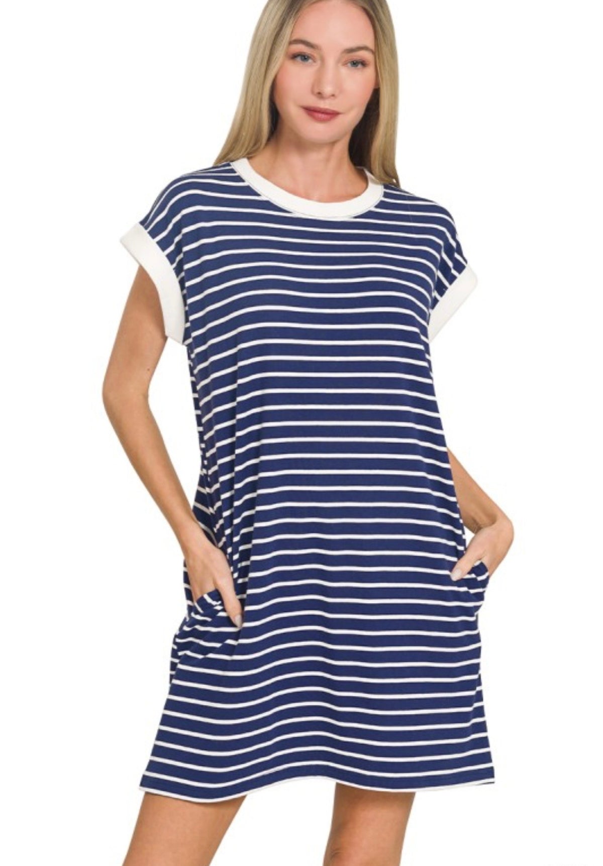 Navy Striped Dress