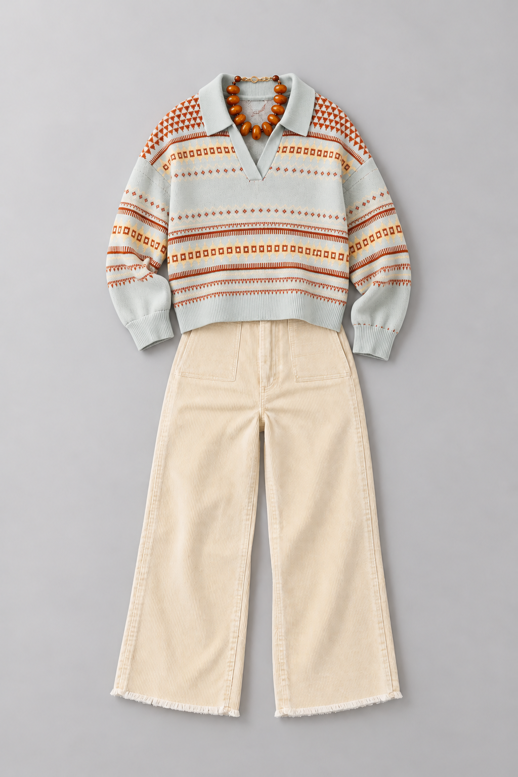 Light Blue Fair Isle Sweater