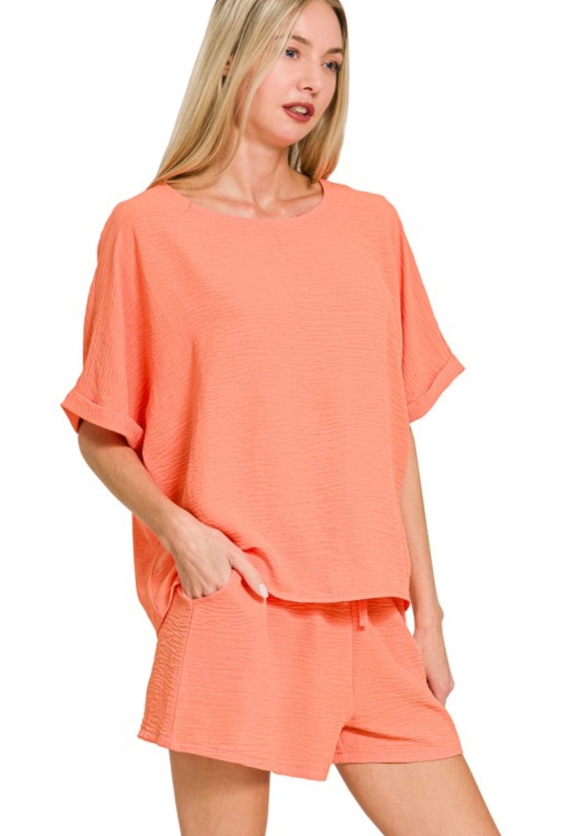 Coral Air Flow Short Set