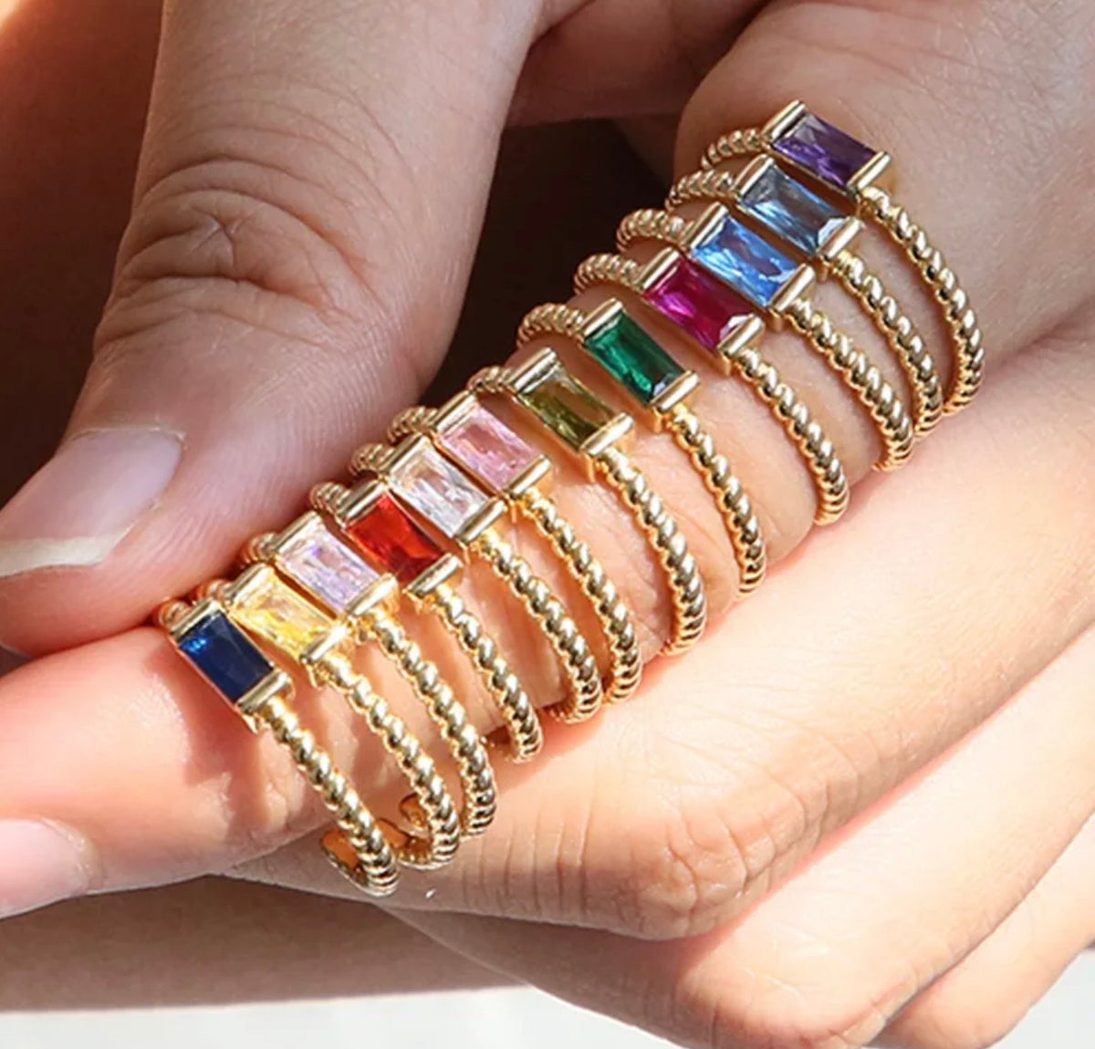 Adjustable Birthstone Ring