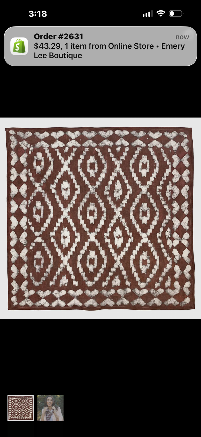 Block Print Scarf: Chocolate Brown
