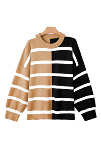 *WEBSITE EXCLUSIVE* Hannah Stripe Exposed Seam Loose Sweatshirts