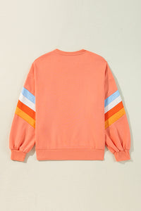 *WEBSITE EXCLUSIVE*  Patchwork Drop Sleeve Loose Sweatshirt