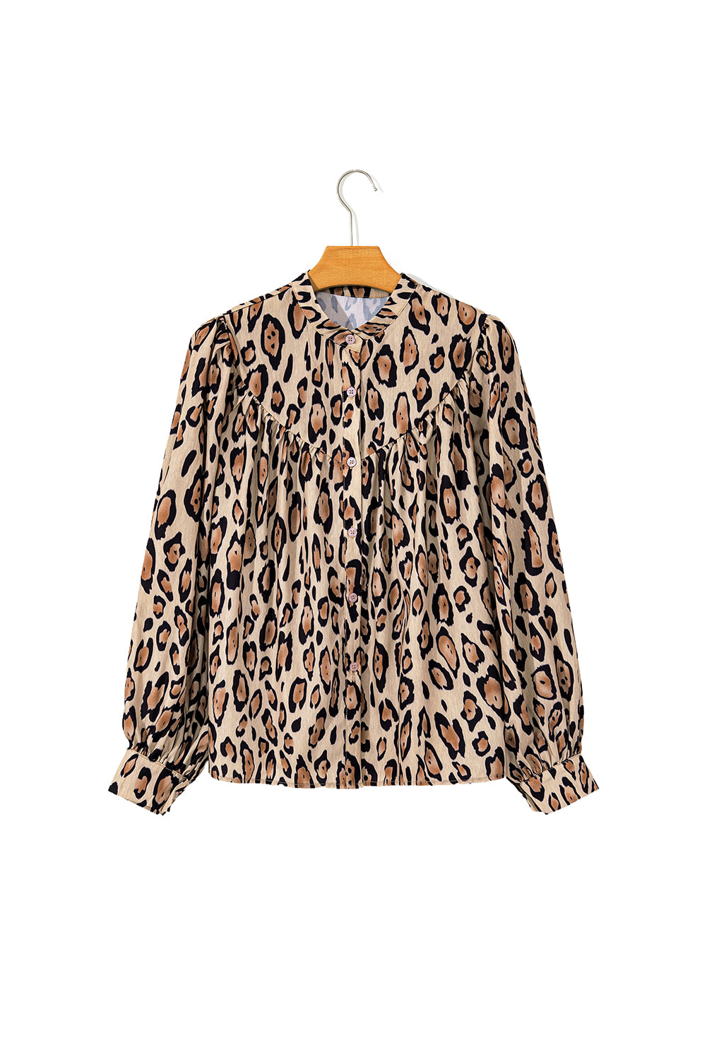 *Website Exclusive*  Leopard Print Balloon Sleeve Loose Blouse