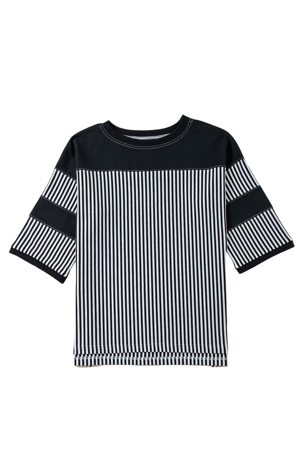 *WEBSITE EXCLUSIVE* Lily Dark Khaki Striped Patchwork Oversized Tee