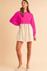 *WEBSITE EXCLUSIVE* Laurel Sweatshirt Flowy Pleated Mini Dress