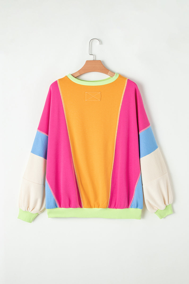 *Website Exclusive * Colorblock Patchwork Drop Shoulder Top