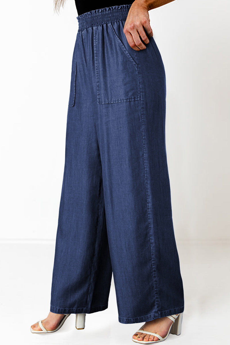 *WEBSITE EXCLUSIVE*  Landry Smocked High Waist Wide Leg Jeans