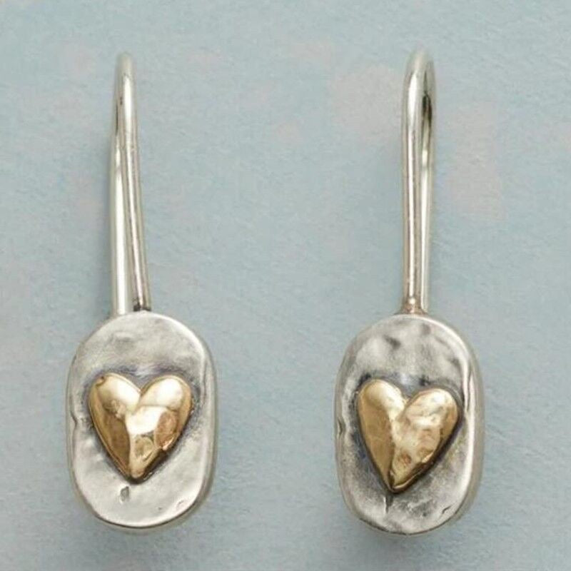 Silver & Gold Heart Earrings