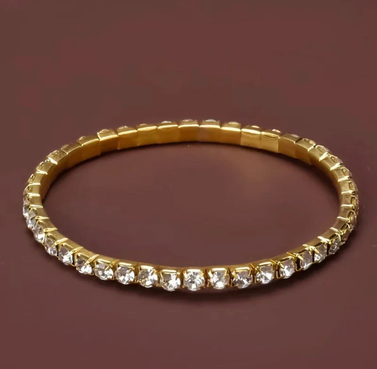 Gold or Silver Elastic Tennis Bracelet