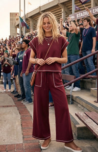 Maroon Short Sleeve Set