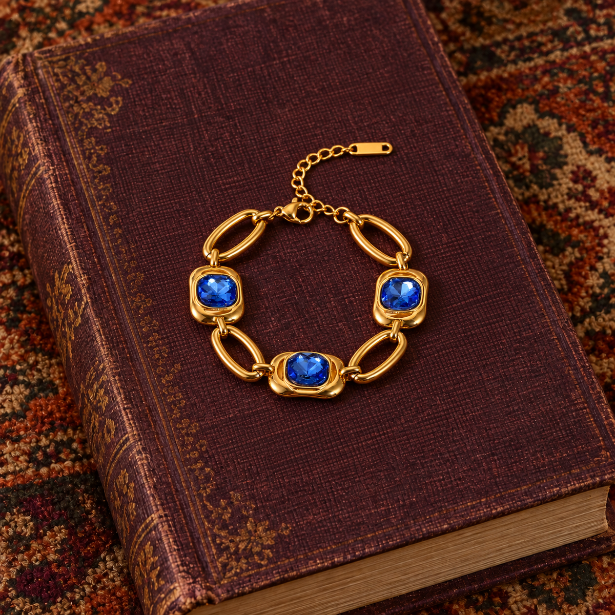 Sapphire Blue & Gold Bracelet
