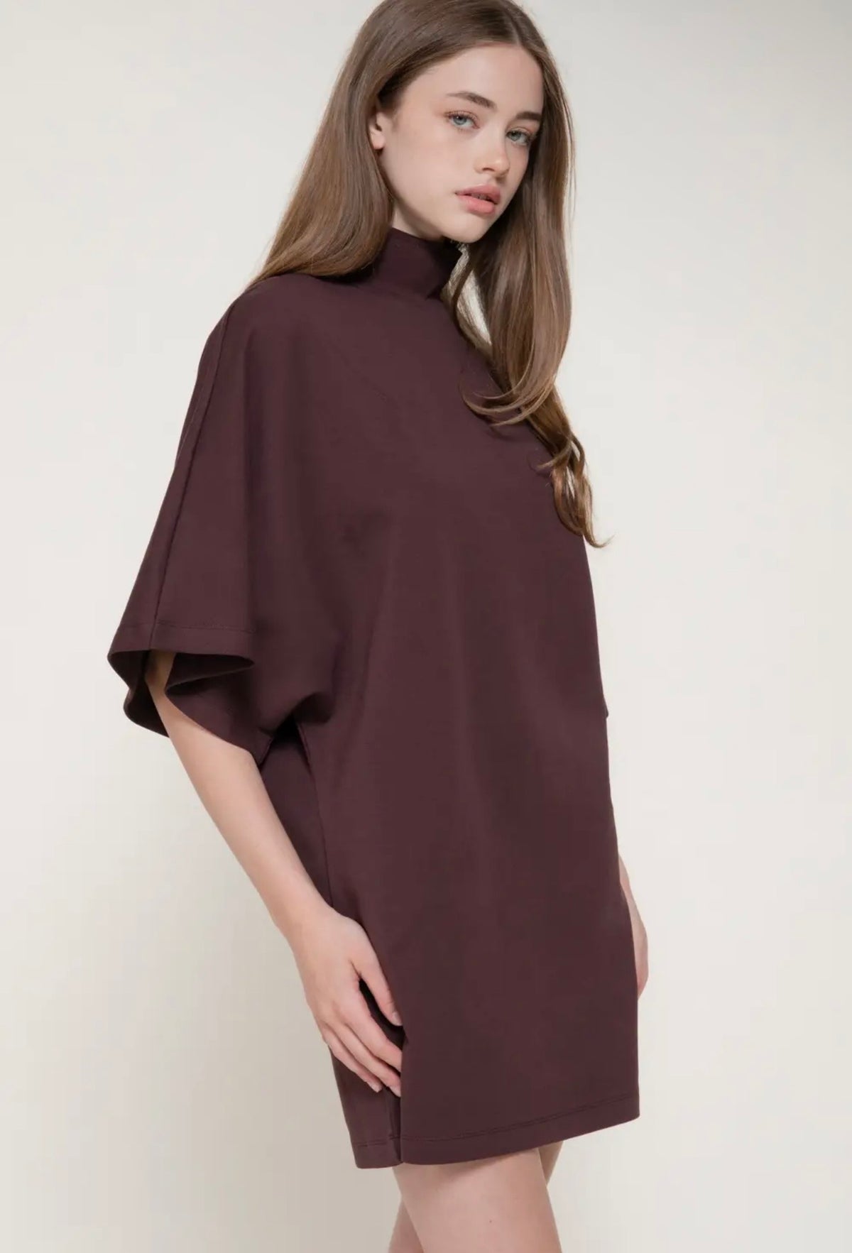 Maroon Batwing Dress