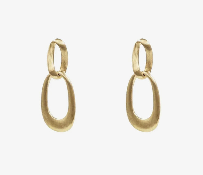 Matte Gold Double Loop Earrings