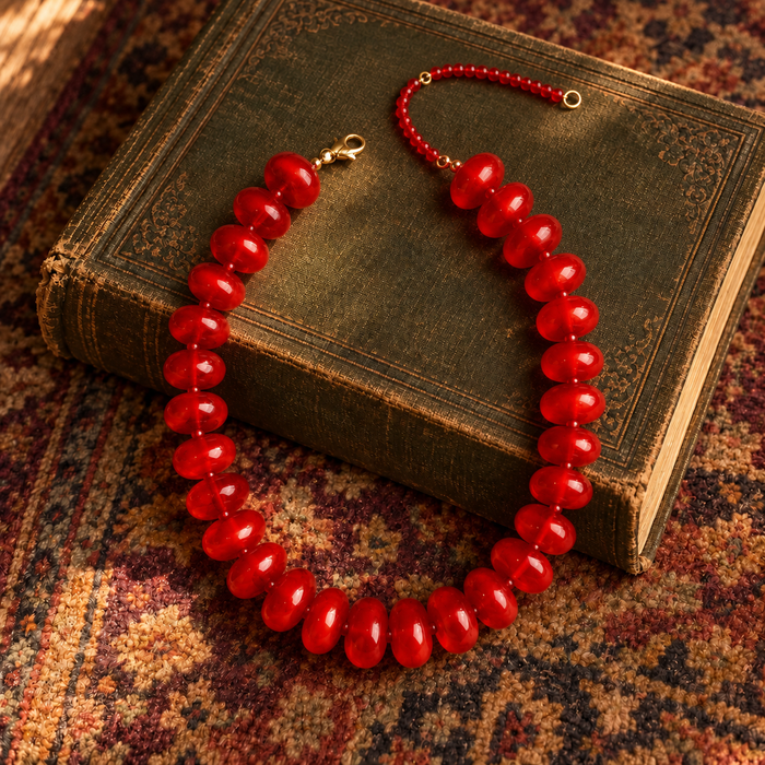 Red Chunky Bead Necklace