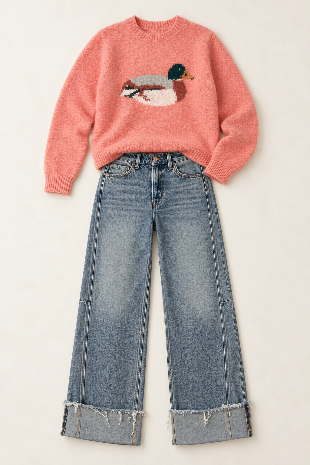 Cuffed Tinted Denim Jeans