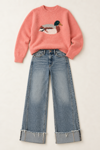 Cuffed Tinted Denim Jeans