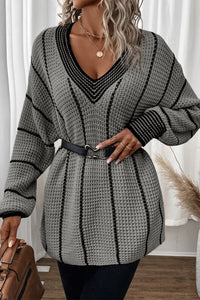 *WEBSITE EXCLUSIVE*  V Neck Loose Tunic Sweater