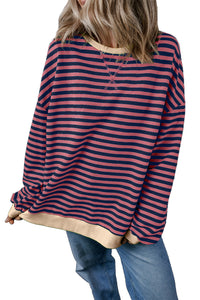 *WEBSITE EXCLUSIVE* Stripe Contrast Edge Oversized Pullover