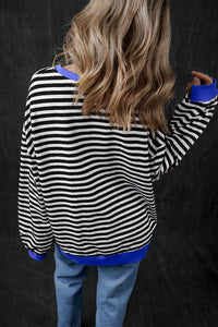 *WEBSITE EXCLUSIVE* Stripe Contrast Edge Oversized Pullover