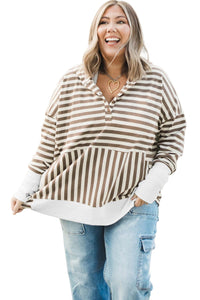 *WEBSITE EXCLUSIVE* Brown Stripe Drop Sleeve