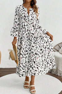 *Website Exclusive* Waverley White Leopard Print Maxi Dress