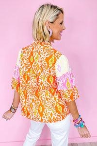 *WEBSITE EXCLUSIVE* Orange Animal Print Blouse