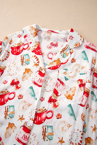 *WEBSITE EXCLUSIVE* White Christmas Pattern Pajama Set