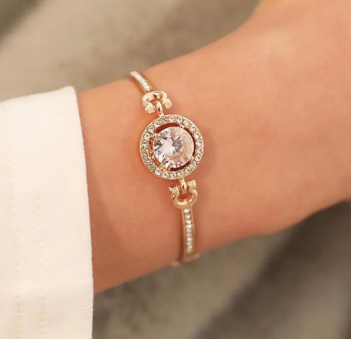 Gold OR Silver Round CZ Bracelet