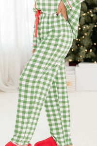 *WEBSITE EXCLUSIVE* Light Green Checked Pajama Set