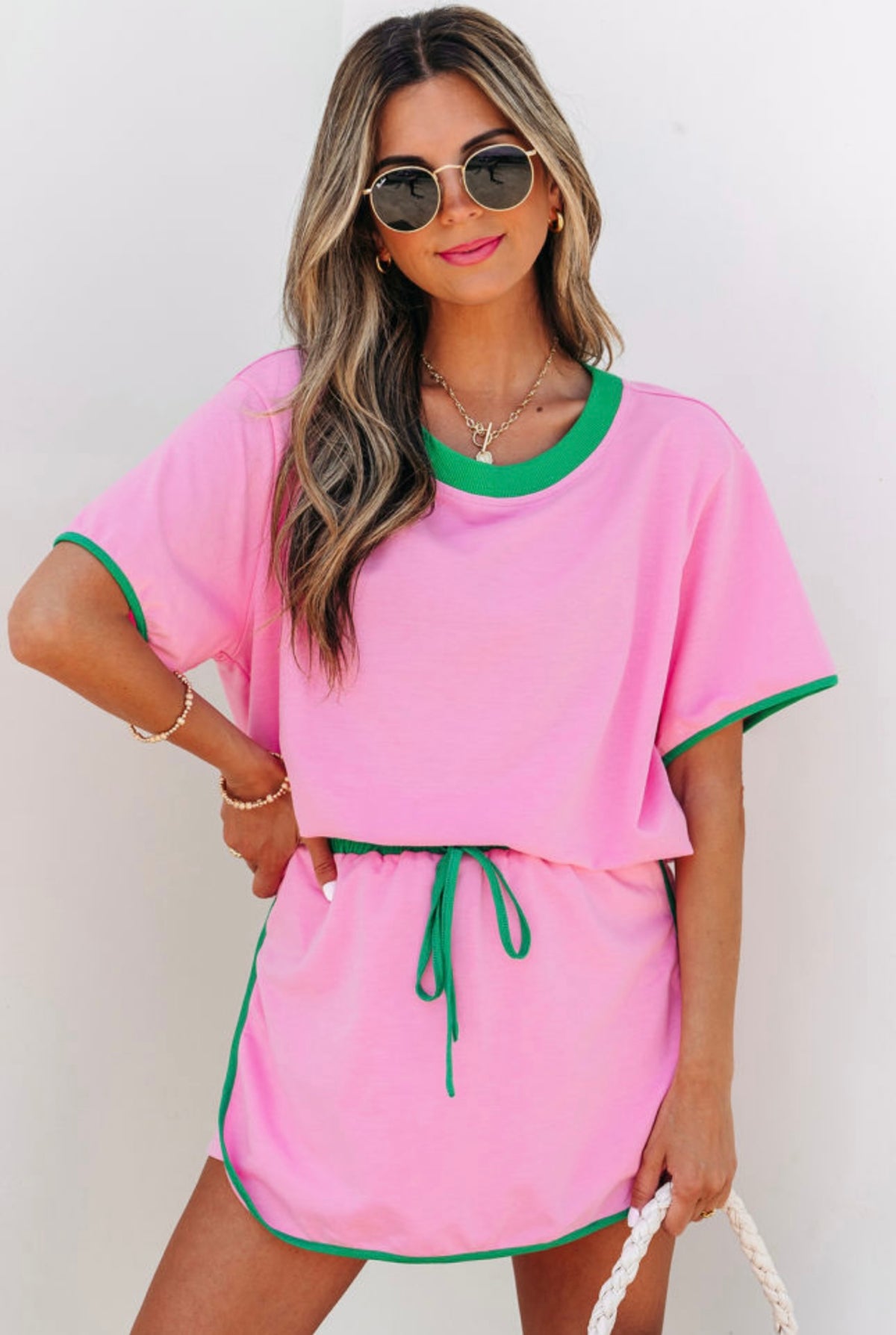 Pink & Green Skort Set